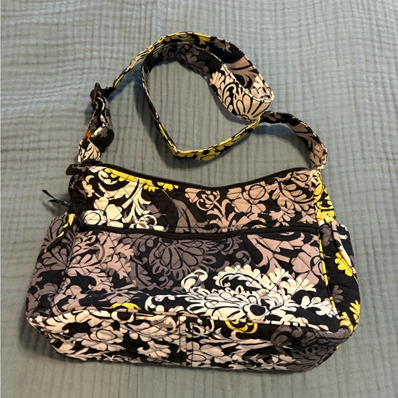 Vera Bradley Yellow and Black Floral Crossbody Bag - Picture 2 of 7